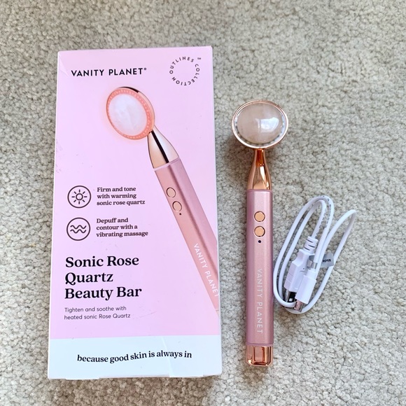 Like New/ VANITY PLANET Sonic Rose Quartz Beauty Bar, rechargeable - Picture 1 of 3